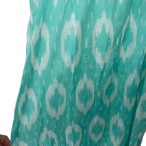 Natori Women Nightgown Size Medium Green White Pure Cotton Sleepwear Batik Print - Picture 7 of 10